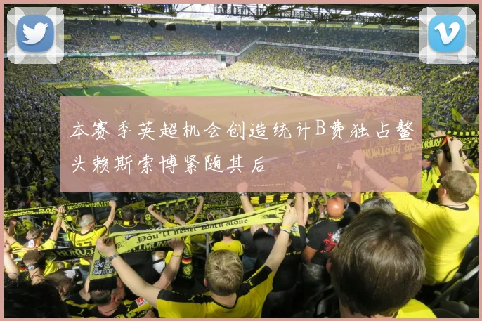 本赛季英超机会创造统计B费独占鳌头赖斯索博紧随其后